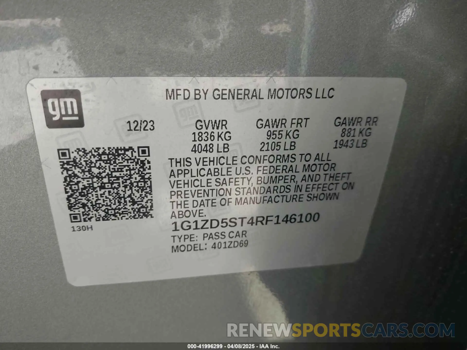 9 Photograph of a damaged car 1G1ZD5ST4RF146100 CHEVROLET MALIBU 2024