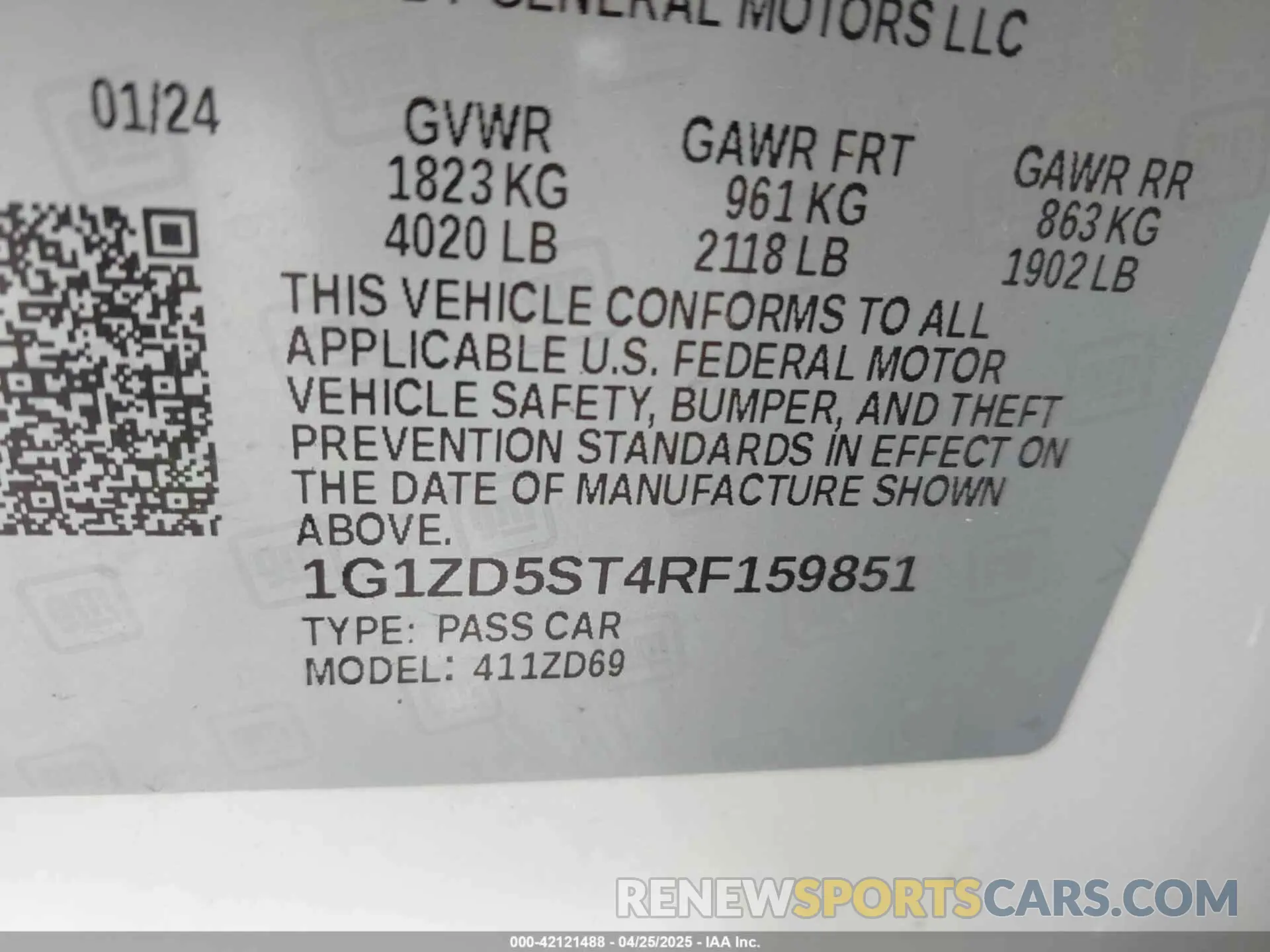9 Photograph of a damaged car 1G1ZD5ST4RF159851 CHEVROLET MALIBU 2024