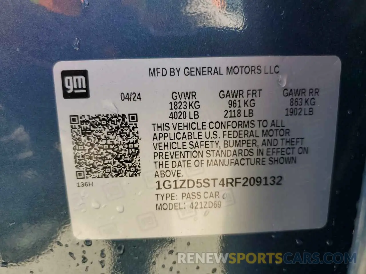 12 Photograph of a damaged car 1G1ZD5ST4RF209132 CHEVROLET MALIBU 2024