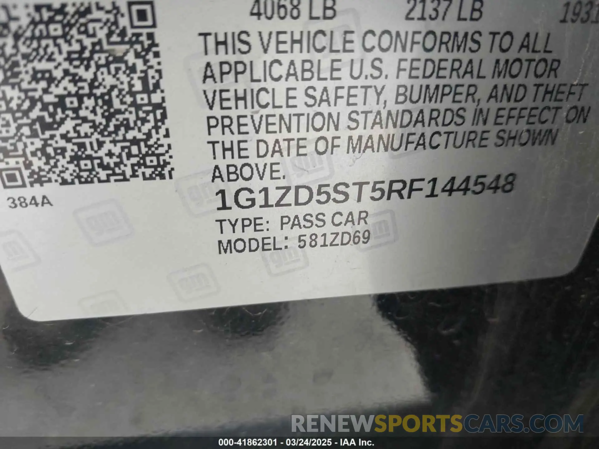 9 Photograph of a damaged car 1G1ZD5ST5RF144548 CHEVROLET MALIBU 2024