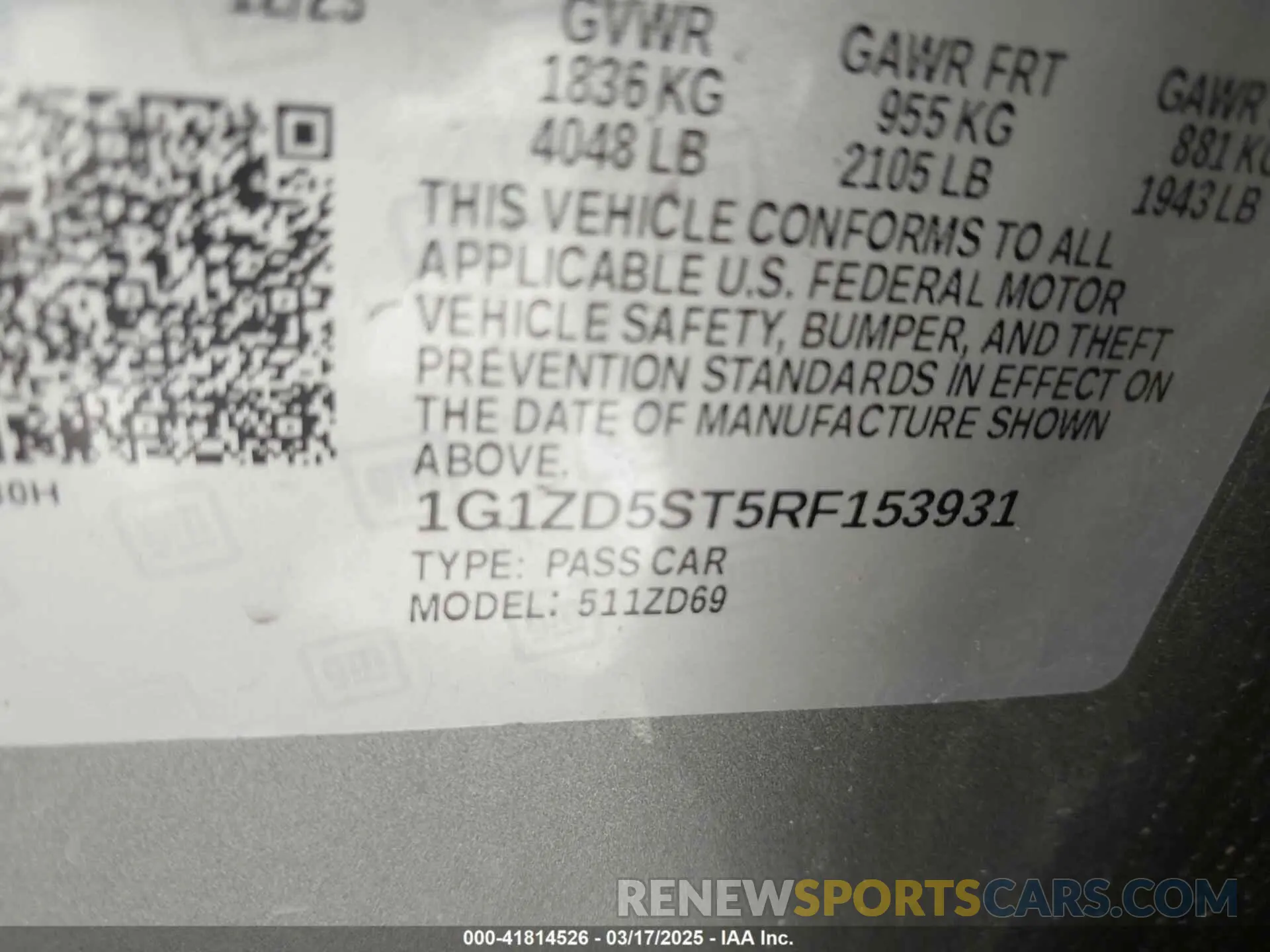 9 Photograph of a damaged car 1G1ZD5ST5RF153931 CHEVROLET MALIBU 2024