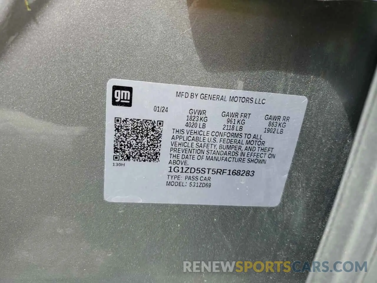 13 Photograph of a damaged car 1G1ZD5ST5RF168283 CHEVROLET MALIBU 2024