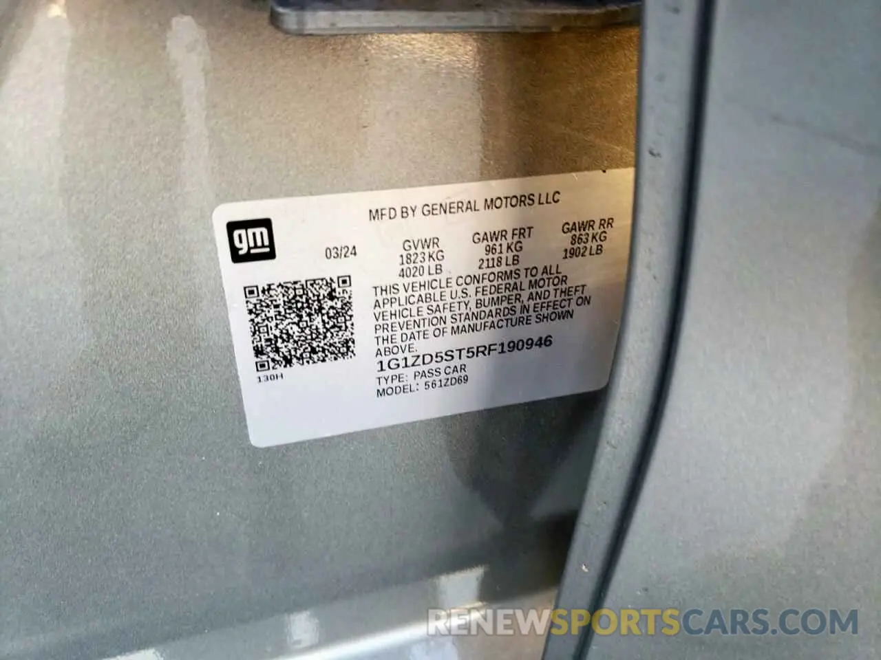 14 Photograph of a damaged car 1G1ZD5ST5RF190946 CHEVROLET MALIBU 2024
