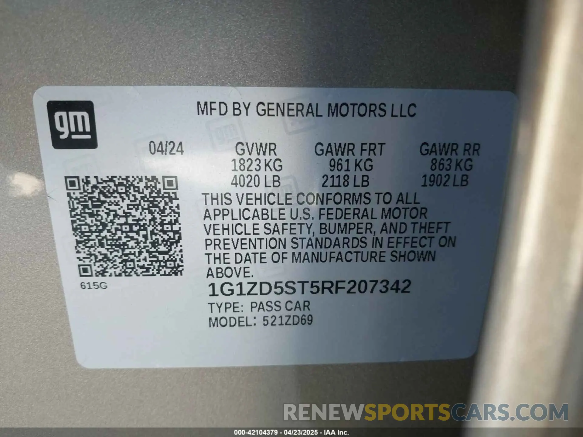 9 Photograph of a damaged car 1G1ZD5ST5RF207342 CHEVROLET MALIBU 2024