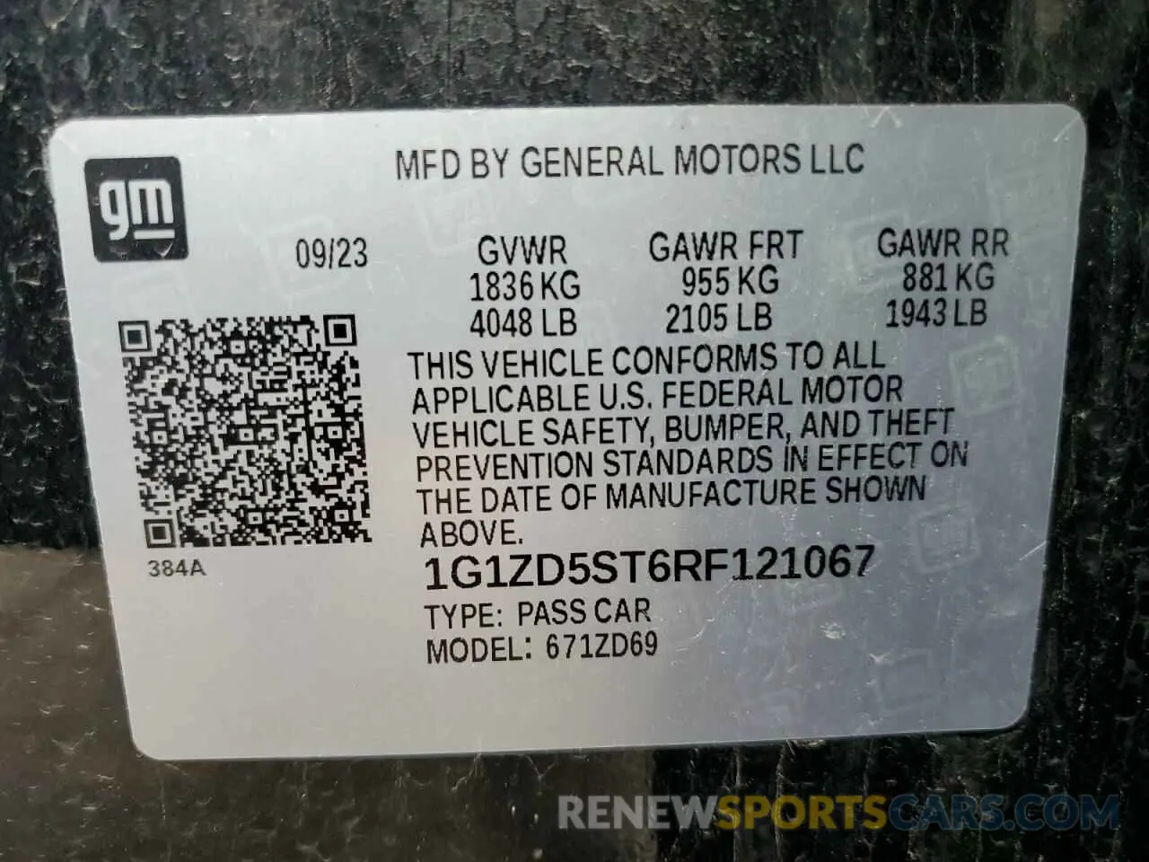 12 Photograph of a damaged car 1G1ZD5ST6RF121067 CHEVROLET MALIBU 2024