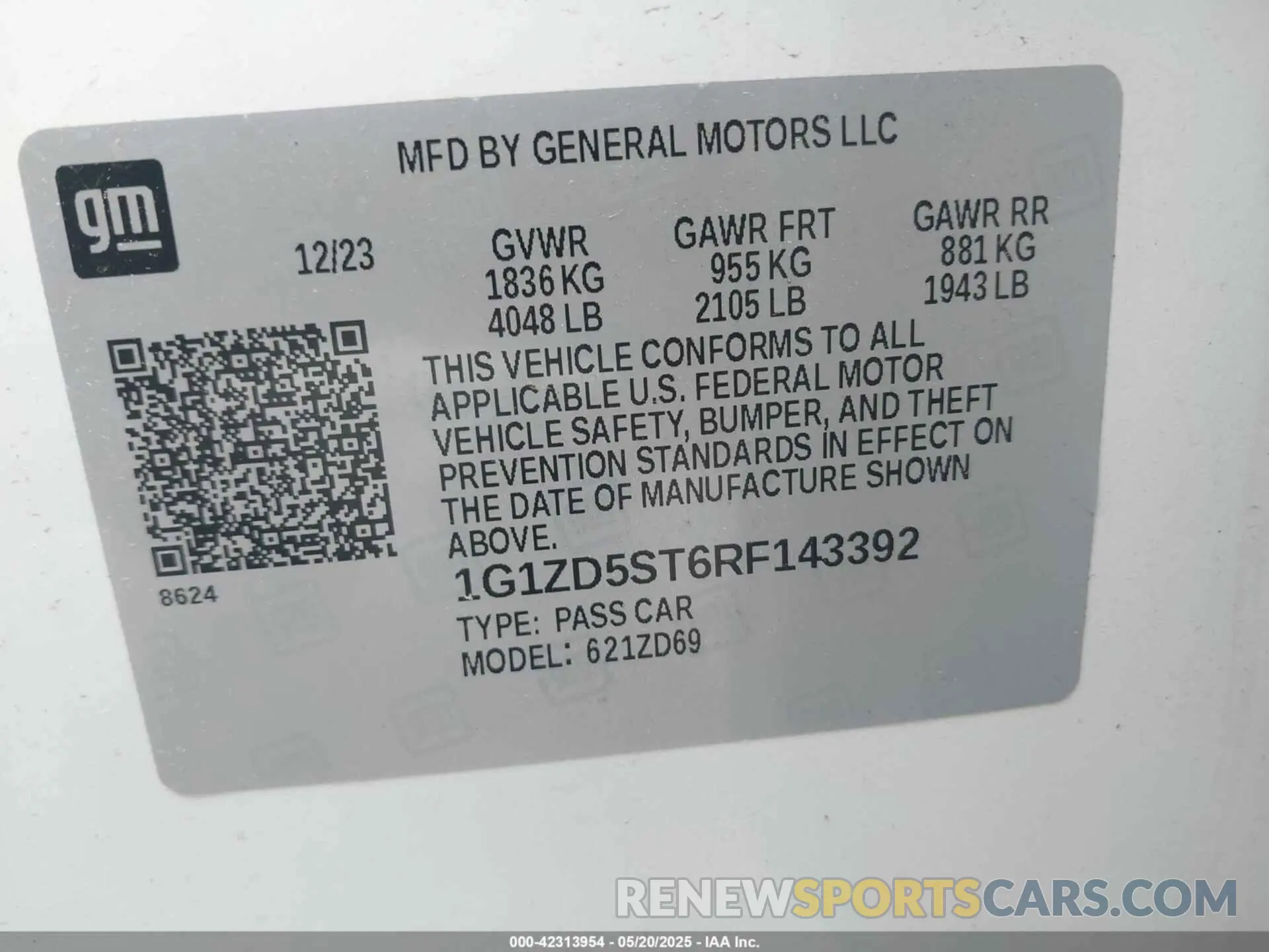 9 Photograph of a damaged car 1G1ZD5ST6RF143392 CHEVROLET MALIBU 2024