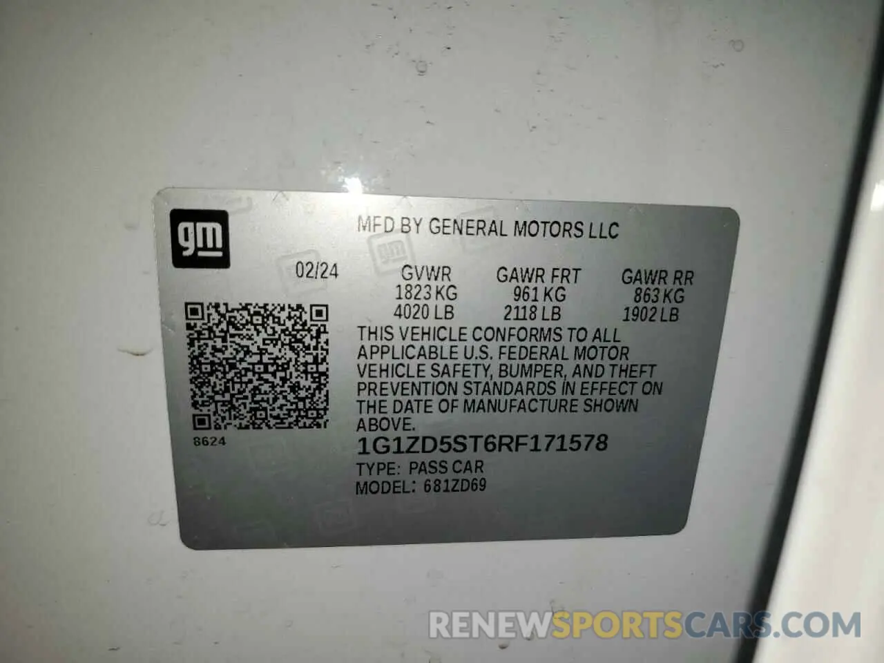 13 Photograph of a damaged car 1G1ZD5ST6RF171578 CHEVROLET MALIBU 2024