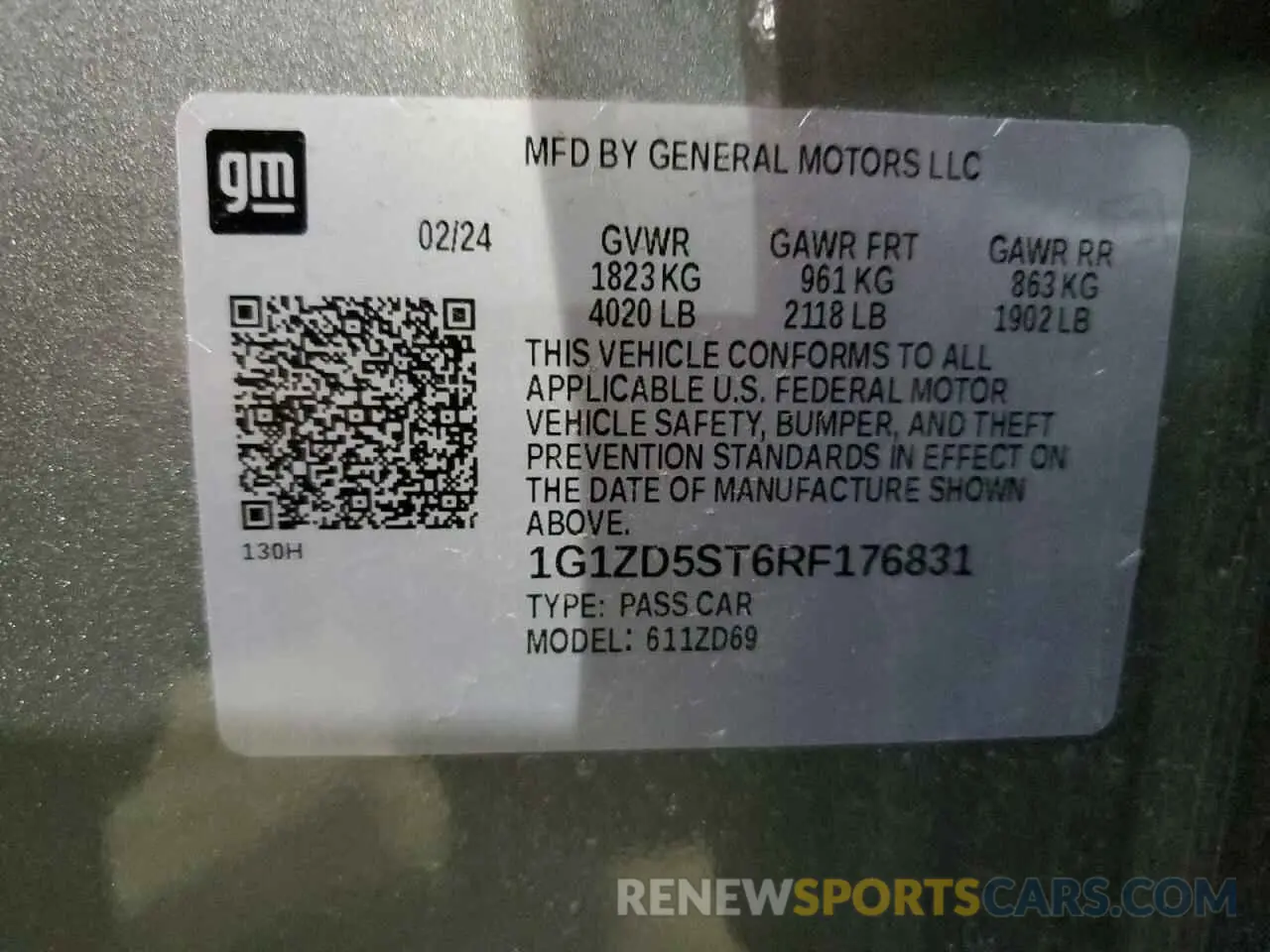 13 Photograph of a damaged car 1G1ZD5ST6RF176831 CHEVROLET MALIBU 2024