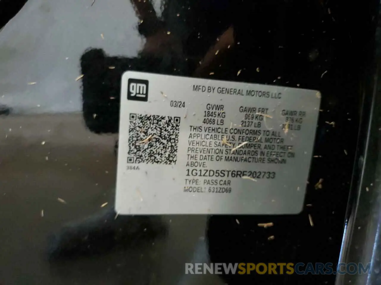12 Photograph of a damaged car 1G1ZD5ST6RF202733 CHEVROLET MALIBU 2024