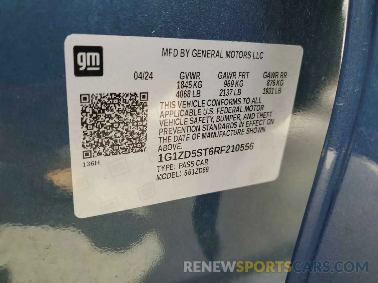 12 Photograph of a damaged car 1G1ZD5ST6RF210556 CHEVROLET MALIBU 2024