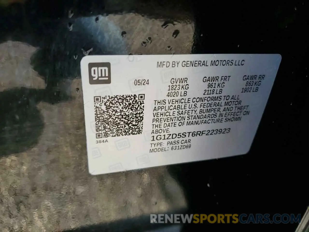 12 Photograph of a damaged car 1G1ZD5ST6RF223923 CHEVROLET MALIBU 2024