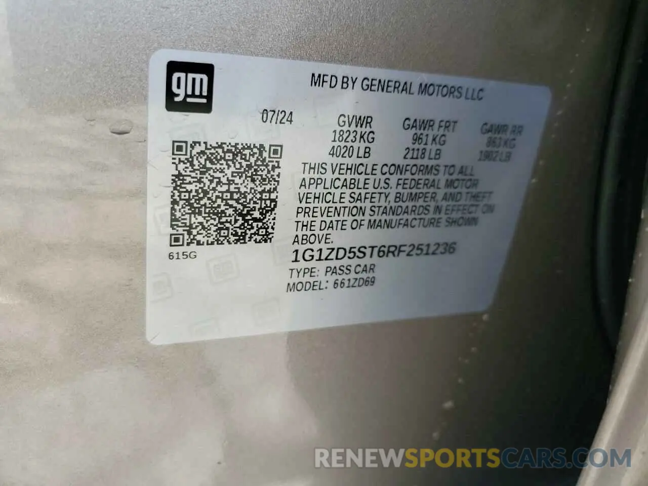 12 Photograph of a damaged car 1G1ZD5ST6RF251236 CHEVROLET MALIBU 2024