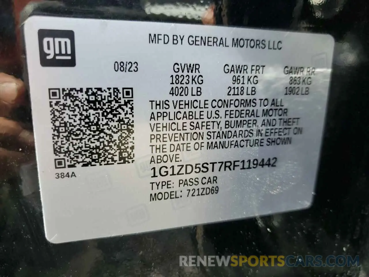 13 Photograph of a damaged car 1G1ZD5ST7RF119442 CHEVROLET MALIBU 2024