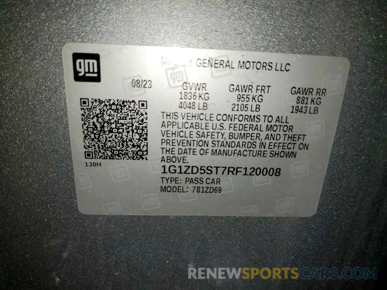 13 Photograph of a damaged car 1G1ZD5ST7RF120008 CHEVROLET MALIBU 2024