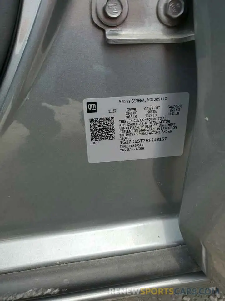 13 Photograph of a damaged car 1G1ZD5ST7RF143157 CHEVROLET MALIBU 2024