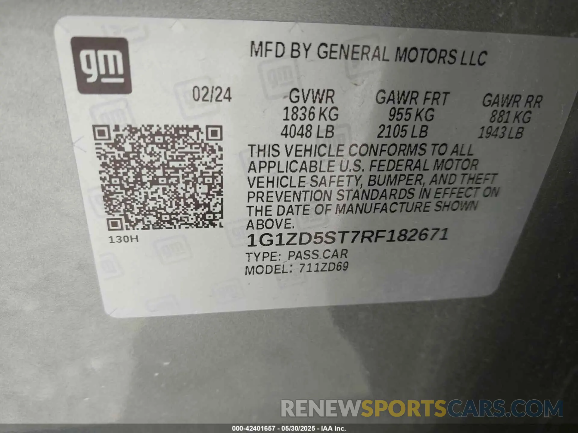 9 Photograph of a damaged car 1G1ZD5ST7RF182671 CHEVROLET MALIBU 2024