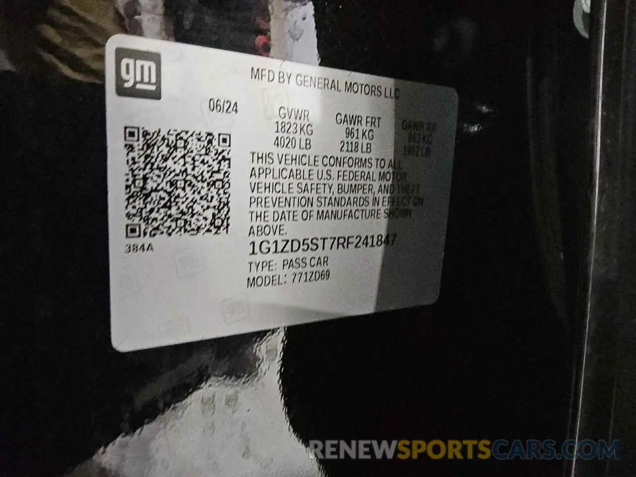 12 Photograph of a damaged car 1G1ZD5ST7RF241847 CHEVROLET MALIBU 2024