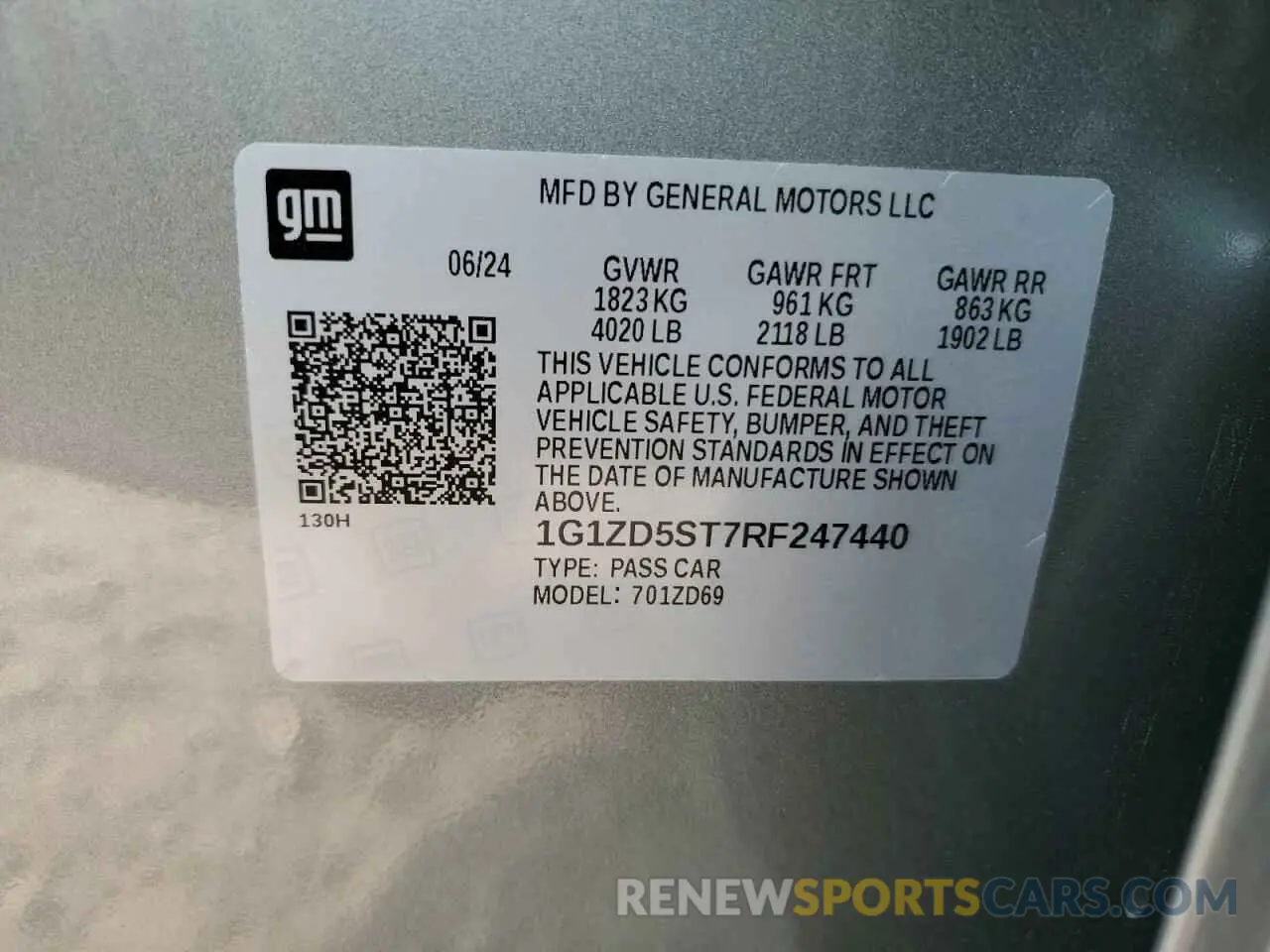 14 Photograph of a damaged car 1G1ZD5ST7RF247440 CHEVROLET MALIBU 2024