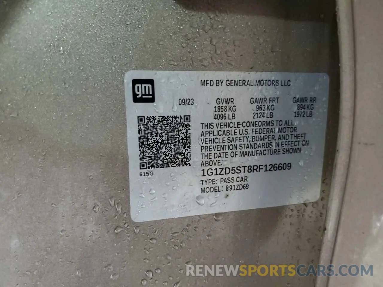 13 Photograph of a damaged car 1G1ZD5ST8RF126609 CHEVROLET MALIBU 2024