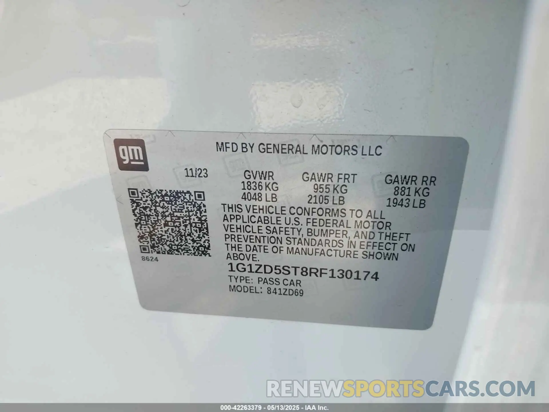 9 Photograph of a damaged car 1G1ZD5ST8RF130174 CHEVROLET MALIBU 2024
