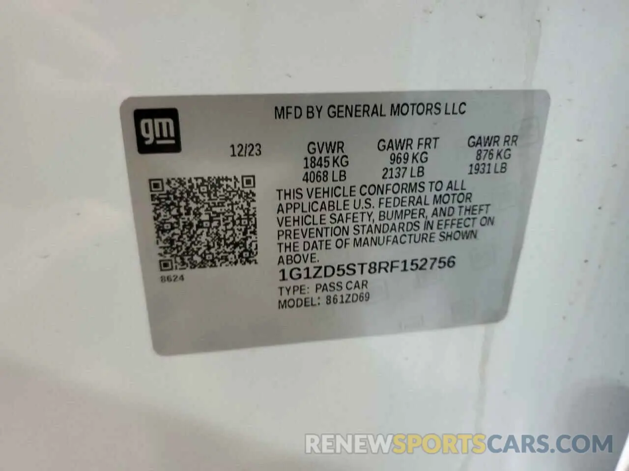 13 Photograph of a damaged car 1G1ZD5ST8RF152756 CHEVROLET MALIBU 2024