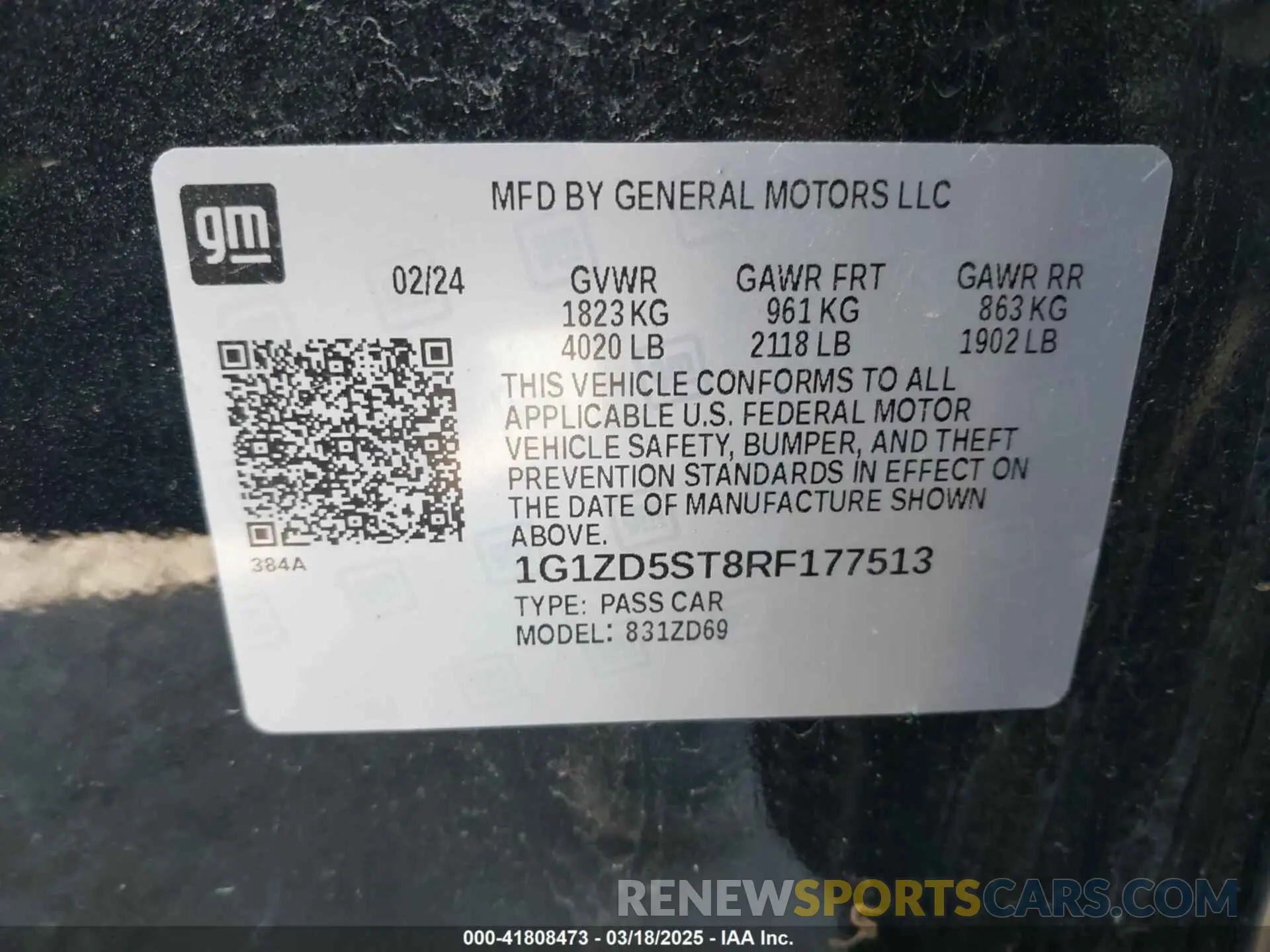 9 Photograph of a damaged car 1G1ZD5ST8RF177513 CHEVROLET MALIBU 2024