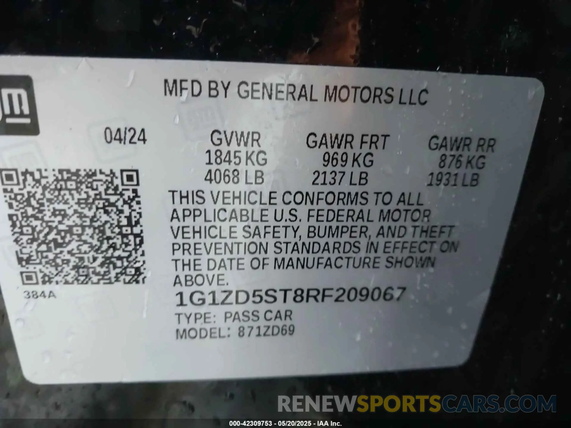 9 Photograph of a damaged car 1G1ZD5ST8RF209067 CHEVROLET MALIBU 2024