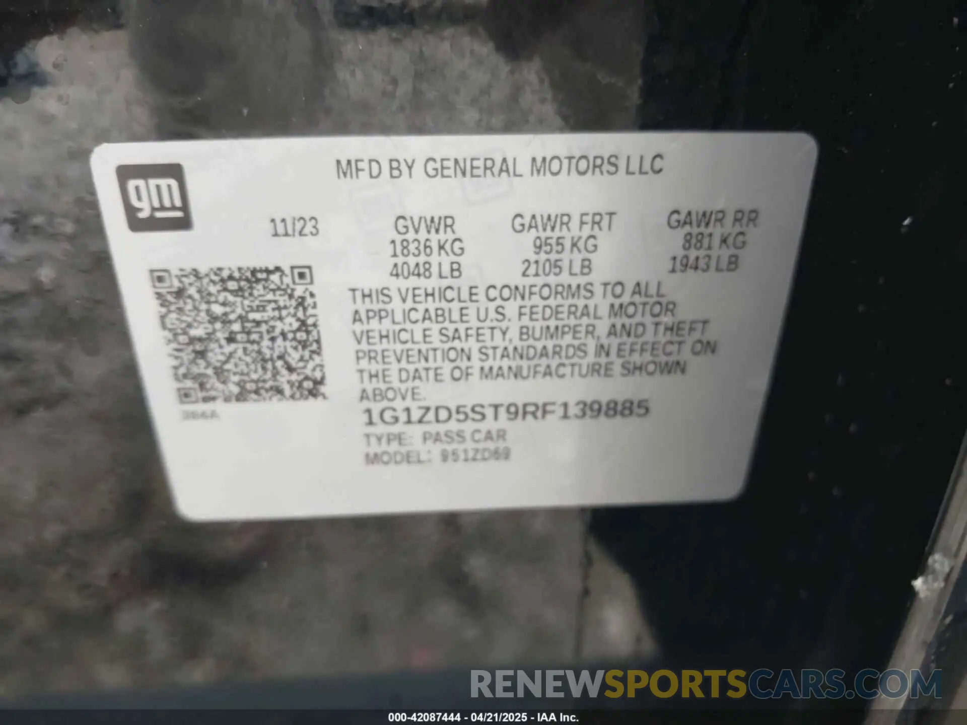 9 Photograph of a damaged car 1G1ZD5ST9RF139885 CHEVROLET MALIBU 2024