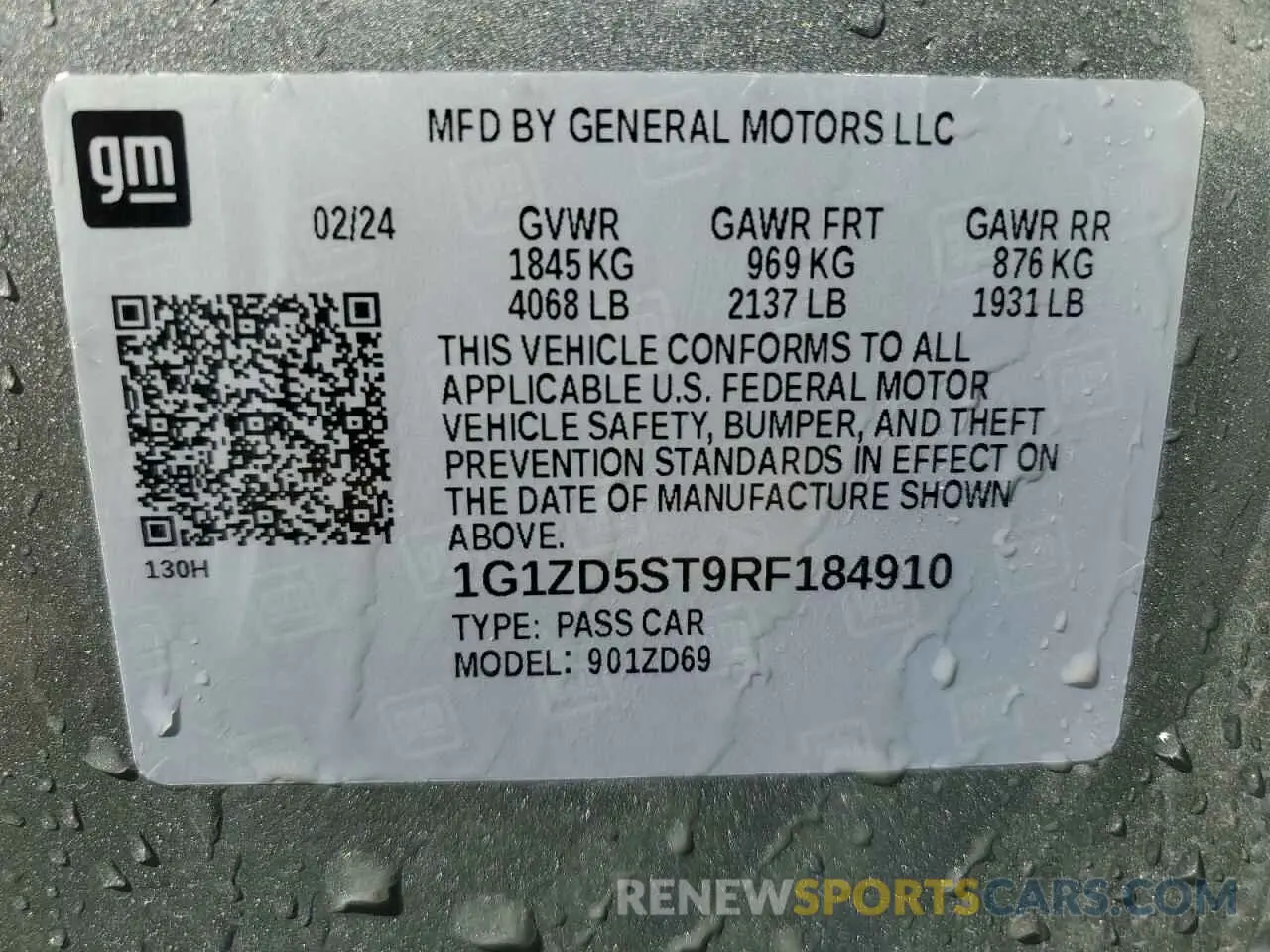 13 Photograph of a damaged car 1G1ZD5ST9RF184910 CHEVROLET MALIBU 2024