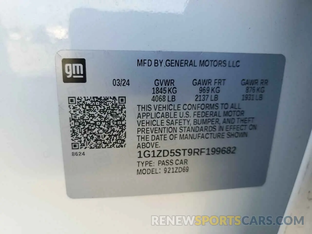 12 Photograph of a damaged car 1G1ZD5ST9RF199682 CHEVROLET MALIBU 2024