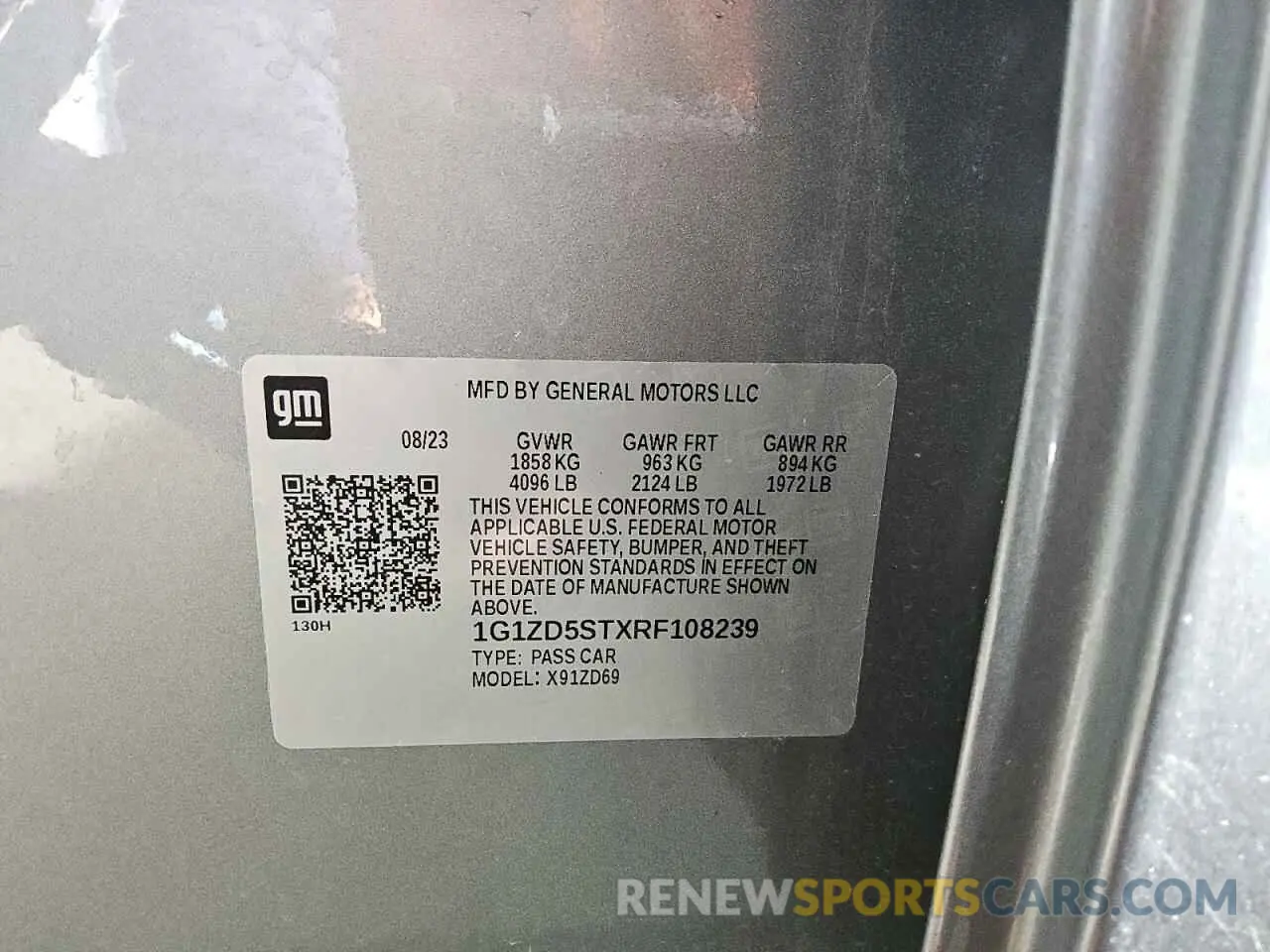 13 Photograph of a damaged car 1G1ZD5STXRF108239 CHEVROLET MALIBU 2024