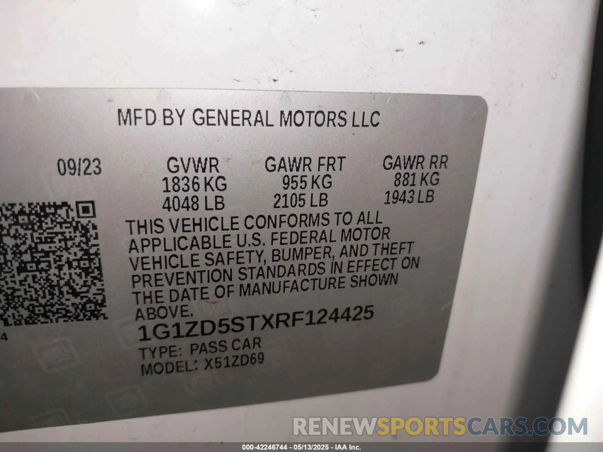 9 Photograph of a damaged car 1G1ZD5STXRF124425 CHEVROLET MALIBU 2024