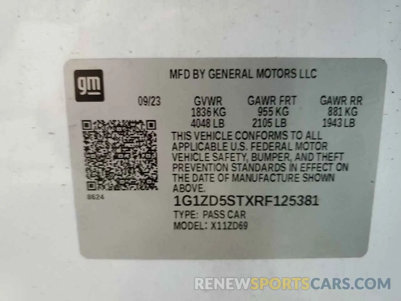 12 Photograph of a damaged car 1G1ZD5STXRF125381 CHEVROLET MALIBU 2024