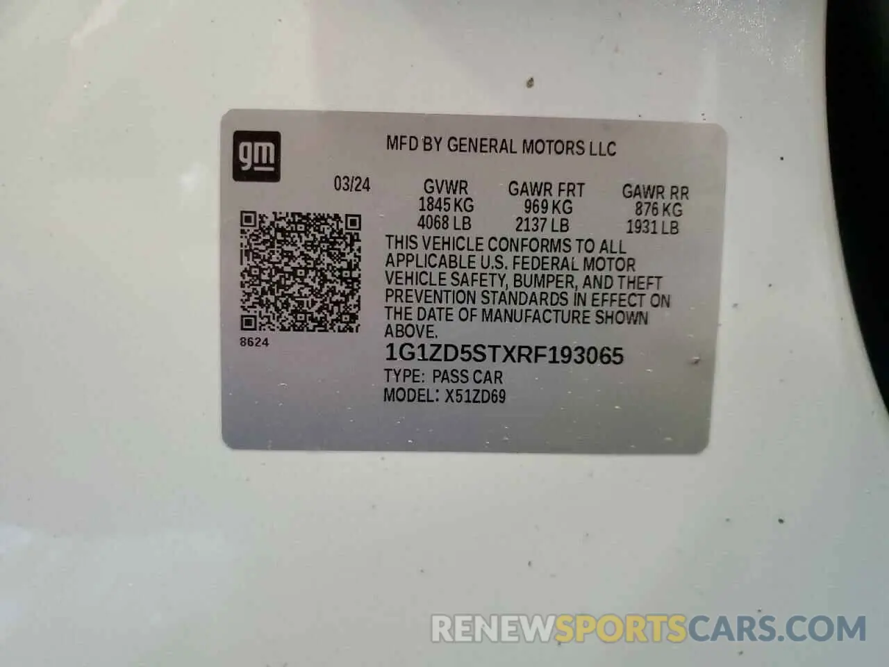 12 Photograph of a damaged car 1G1ZD5STXRF193065 CHEVROLET MALIBU 2024