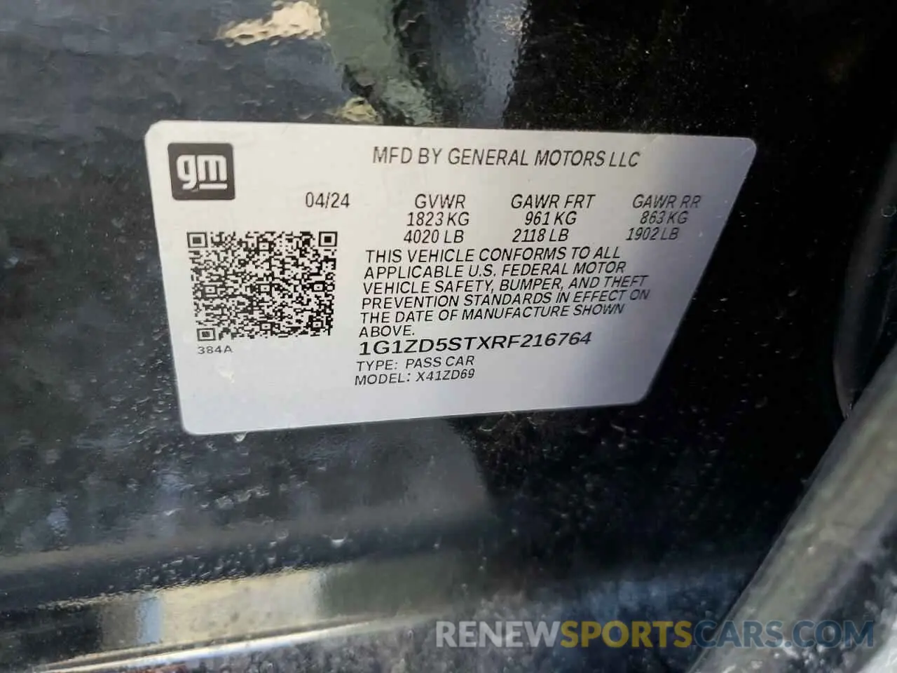 12 Photograph of a damaged car 1G1ZD5STXRF216764 CHEVROLET MALIBU 2024