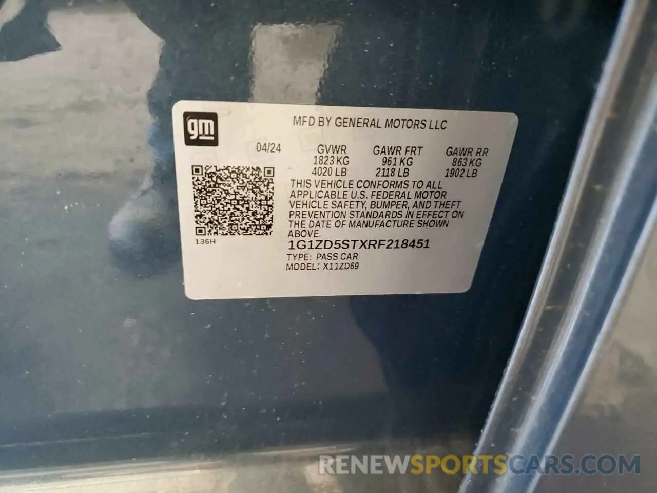 12 Photograph of a damaged car 1G1ZD5STXRF218451 CHEVROLET MALIBU 2024
