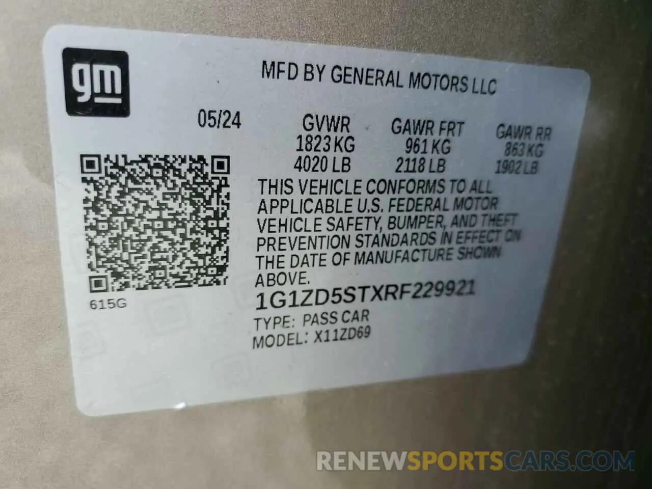 12 Photograph of a damaged car 1G1ZD5STXRF229921 CHEVROLET MALIBU 2024