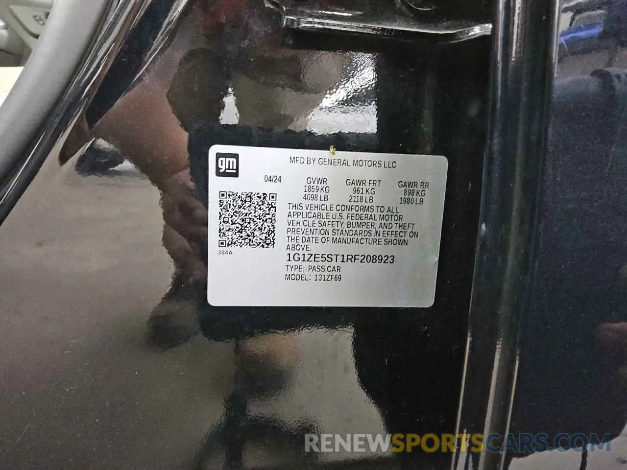 13 Photograph of a damaged car 1G1ZE5ST1RF208923 CHEVROLET MALIBU 2024