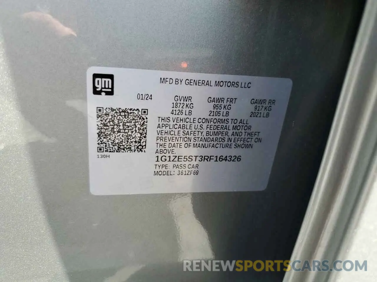 12 Photograph of a damaged car 1G1ZE5ST3RF164326 CHEVROLET MALIBU 2024