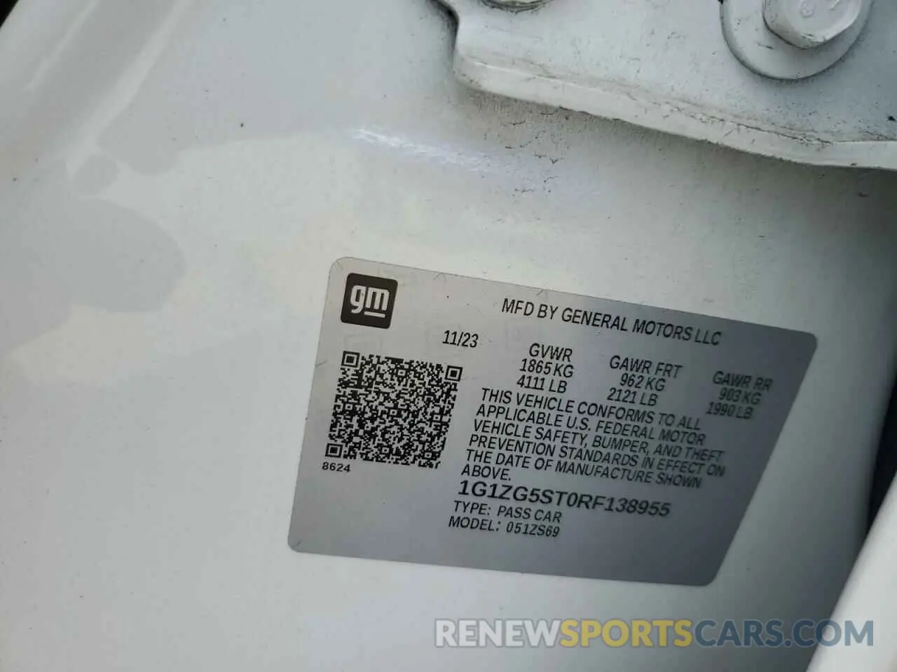 14 Photograph of a damaged car 1G1ZG5ST0RF138955 CHEVROLET MALIBU 2024
