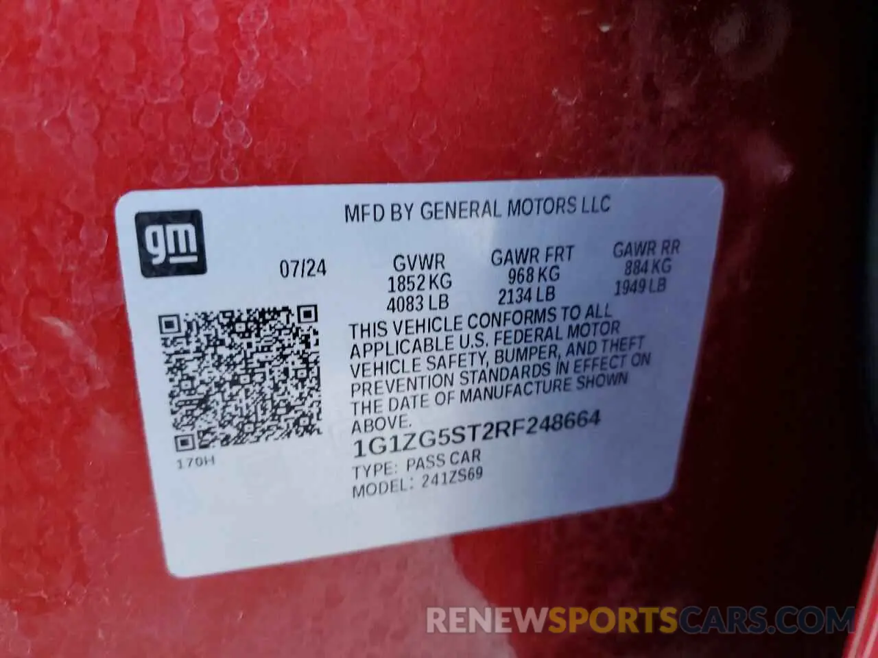 15 Photograph of a damaged car 1G1ZG5ST2RF248664 CHEVROLET MALIBU 2024