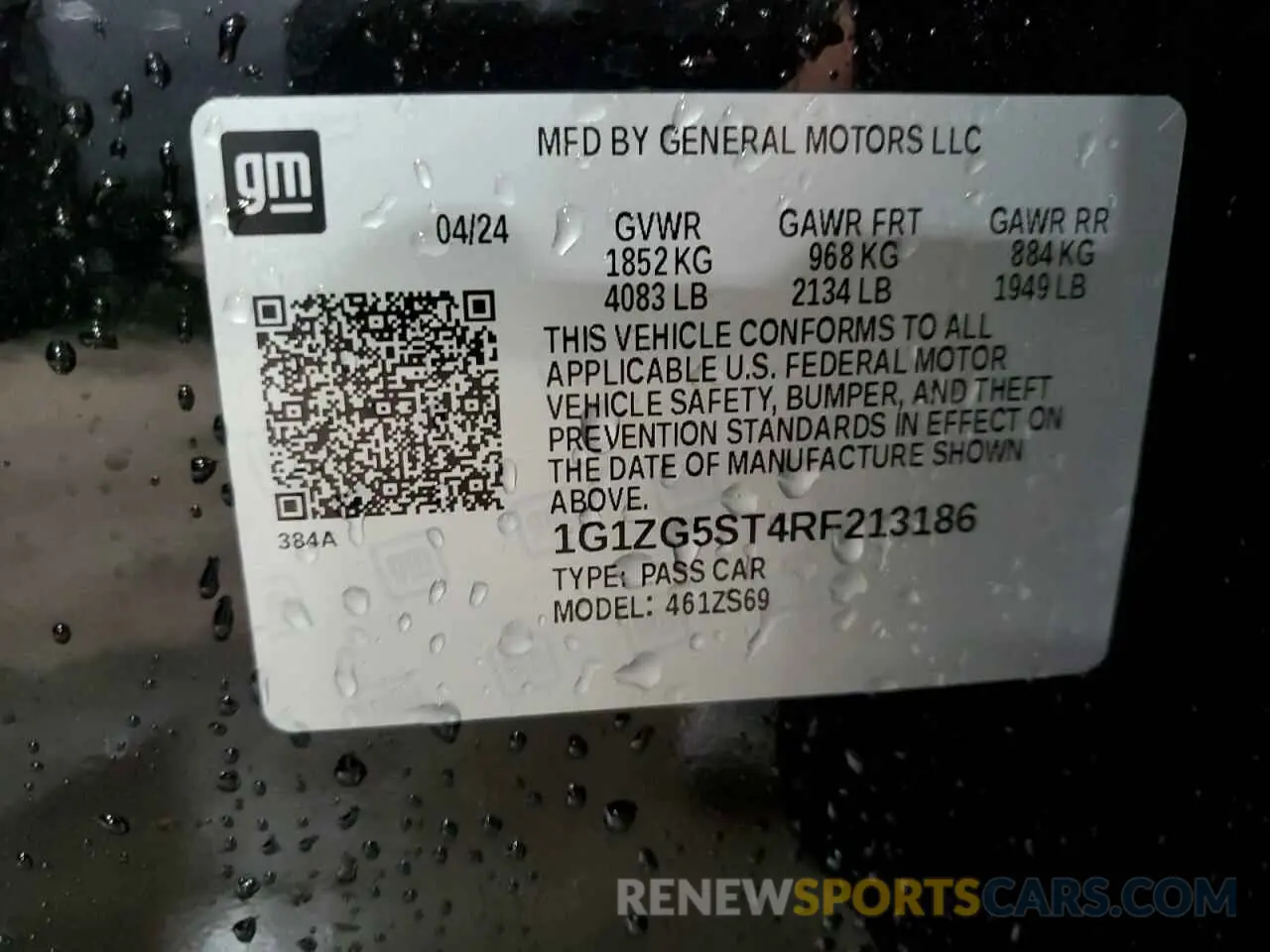 13 Photograph of a damaged car 1G1ZG5ST4RF213186 CHEVROLET MALIBU 2024