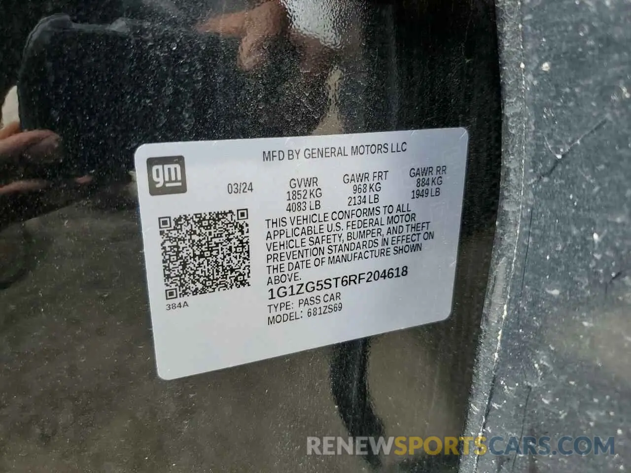 13 Photograph of a damaged car 1G1ZG5ST6RF204618 CHEVROLET MALIBU 2024