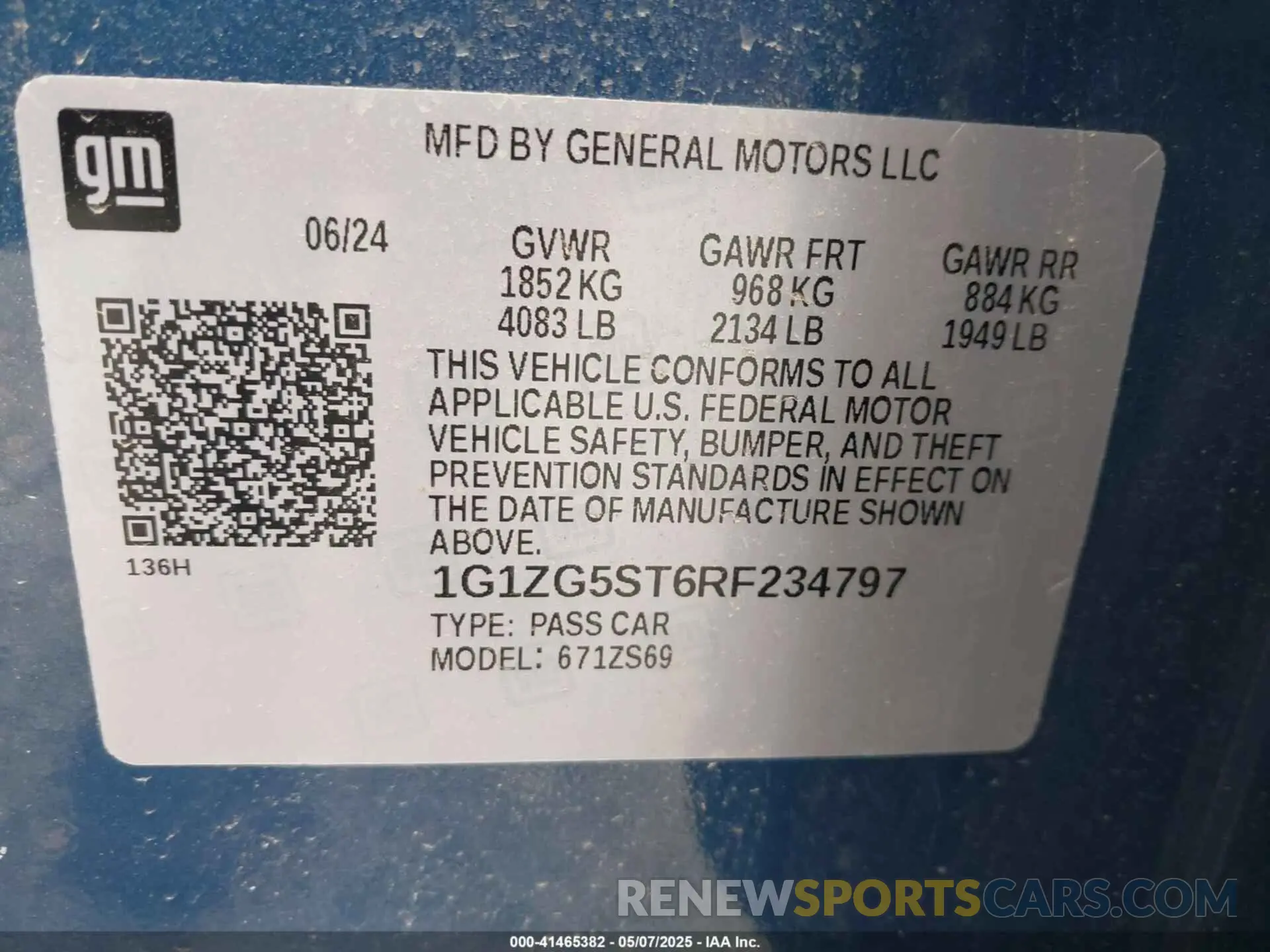 9 Photograph of a damaged car 1G1ZG5ST6RF234797 CHEVROLET MALIBU 2024