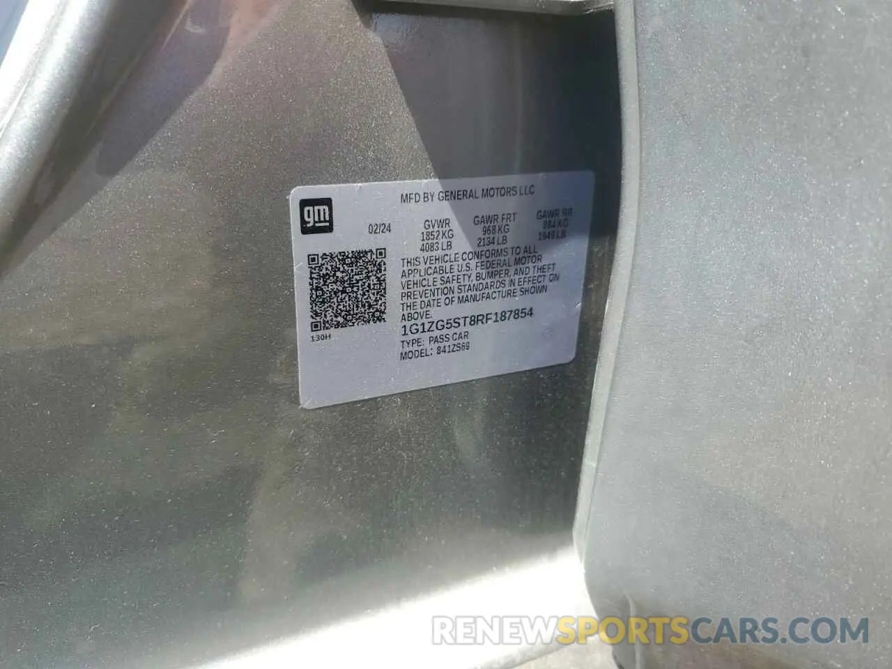 12 Photograph of a damaged car 1G1ZG5ST8RF187854 CHEVROLET MALIBU 2024