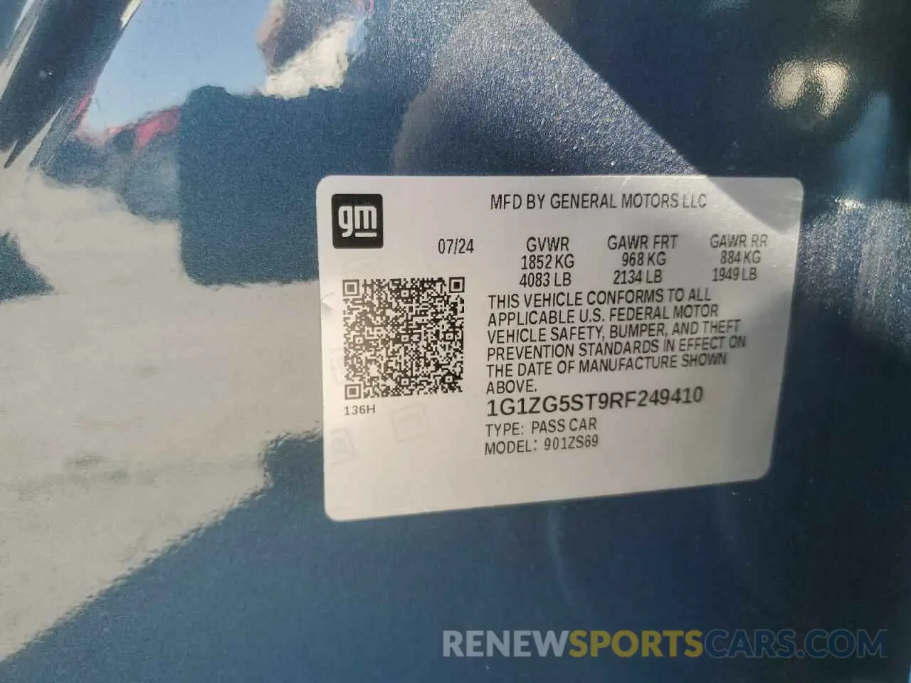 13 Photograph of a damaged car 1G1ZG5ST9RF249410 CHEVROLET MALIBU 2024