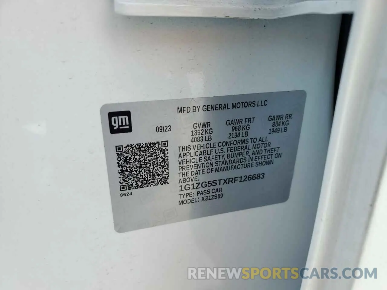 12 Photograph of a damaged car 1G1ZG5STXRF126683 CHEVROLET MALIBU 2024