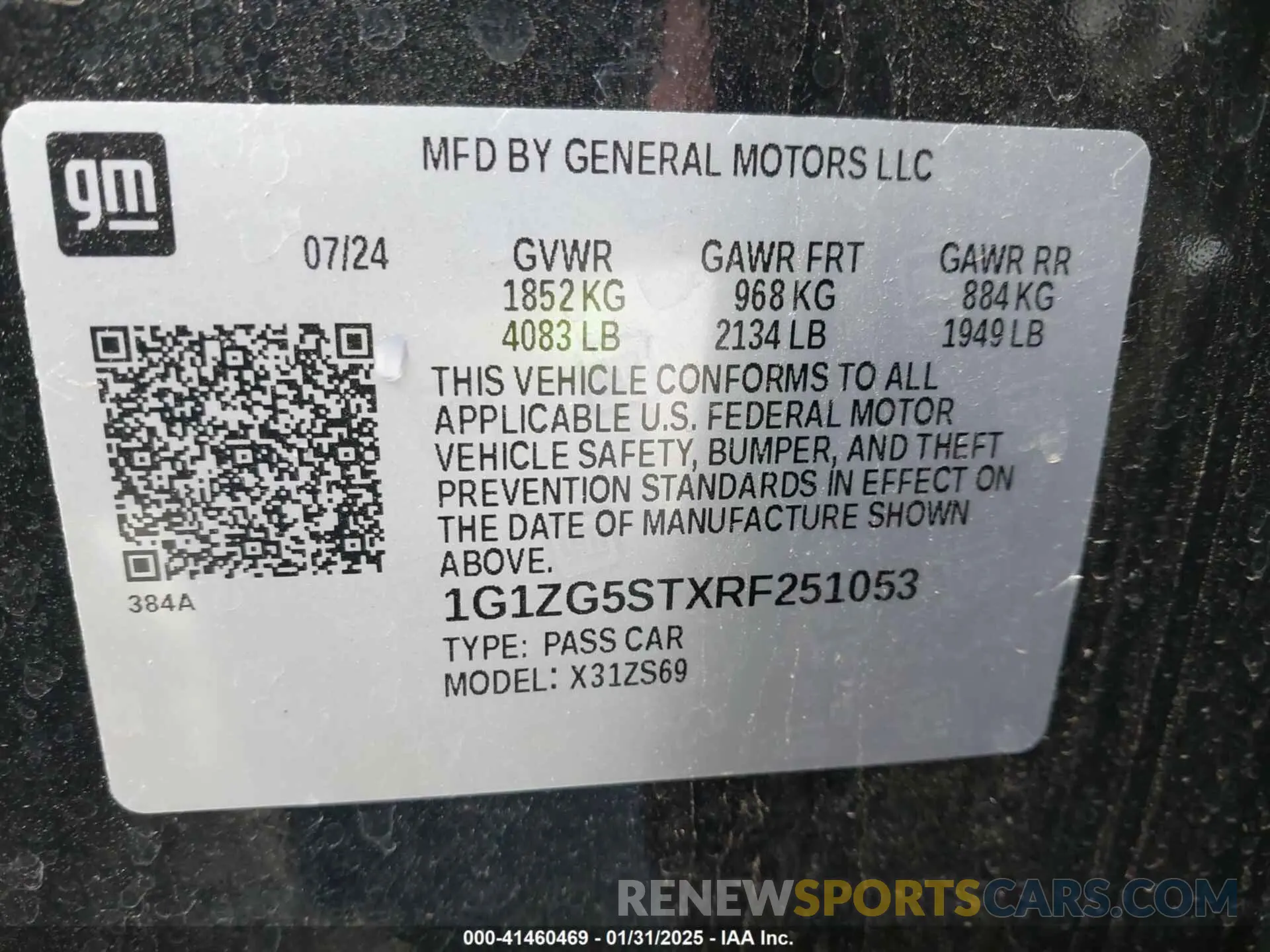 9 Photograph of a damaged car 1G1ZG5STXRF251053 CHEVROLET MALIBU 2024