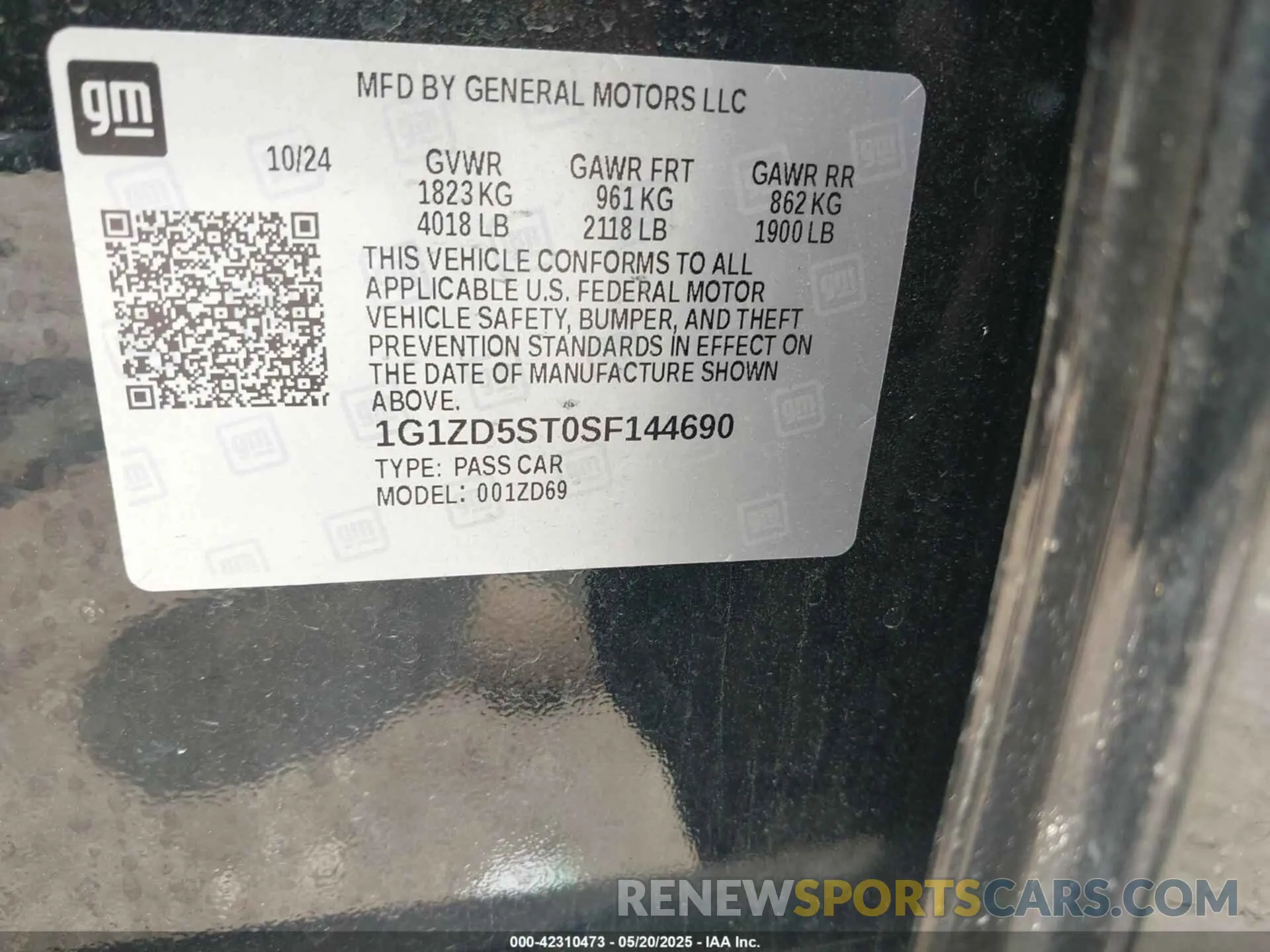 9 Photograph of a damaged car 1G1ZD5ST0SF144690 CHEVROLET MALIBU 2025
