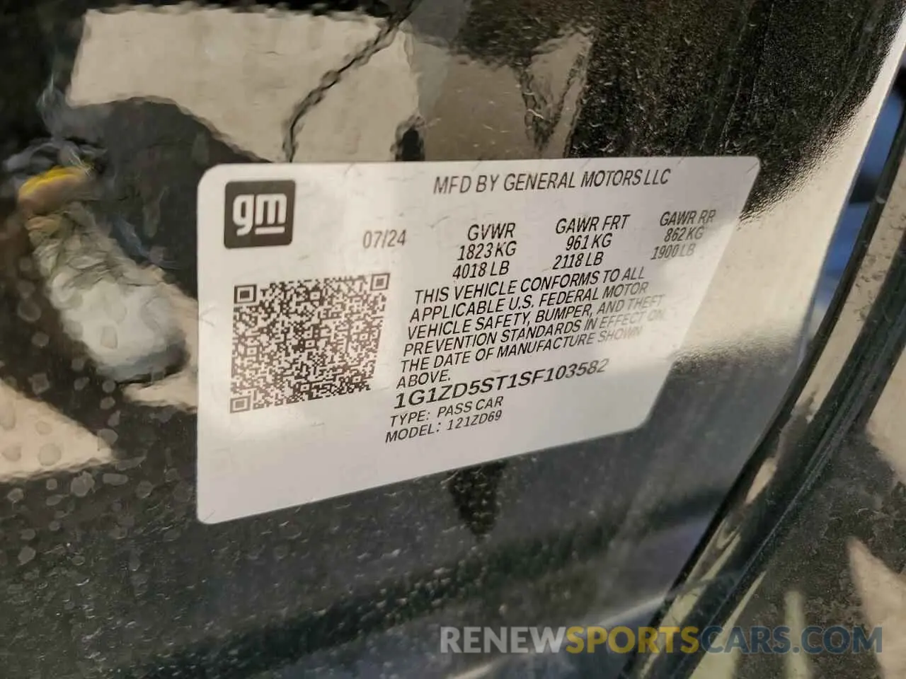 12 Photograph of a damaged car 1G1ZD5ST1SF103582 CHEVROLET MALIBU 2025